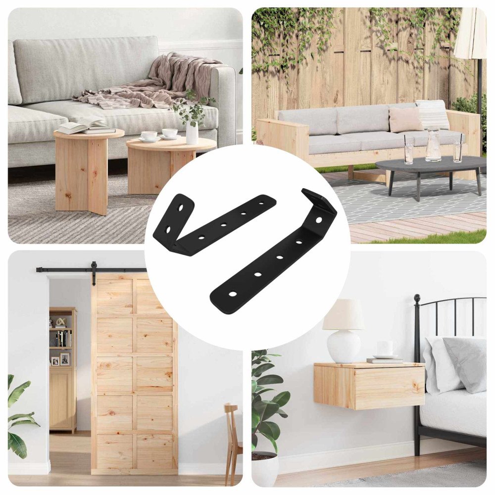 vidaXL Krokar 2 pcs Svart M5 x 110 mm Järn