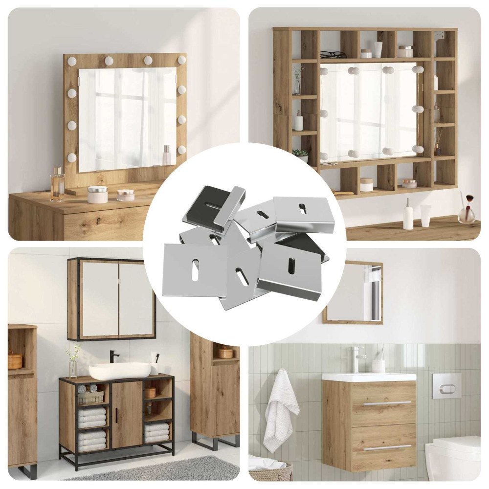 vidaXL Spegelhållarbracket 2 pcs Nickel 35 x 30 x 8,3 mm Stål