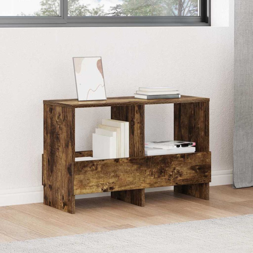 vidaXL Tidningshylla Rökt ek 68,5 x 30 x 45 cm