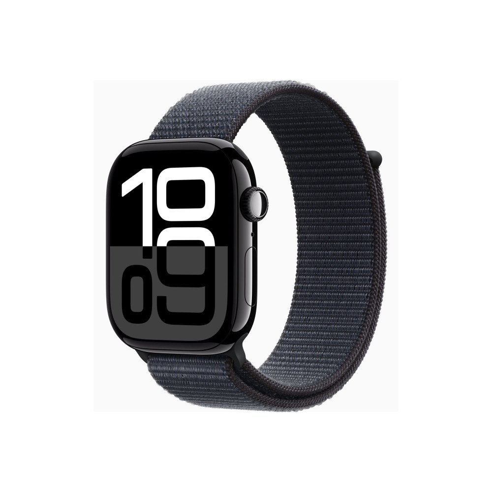 Apple Apple Watch Series 10 (GPS) - jet black aluminium - smart klocka med sportögla - bläck - 64 GB