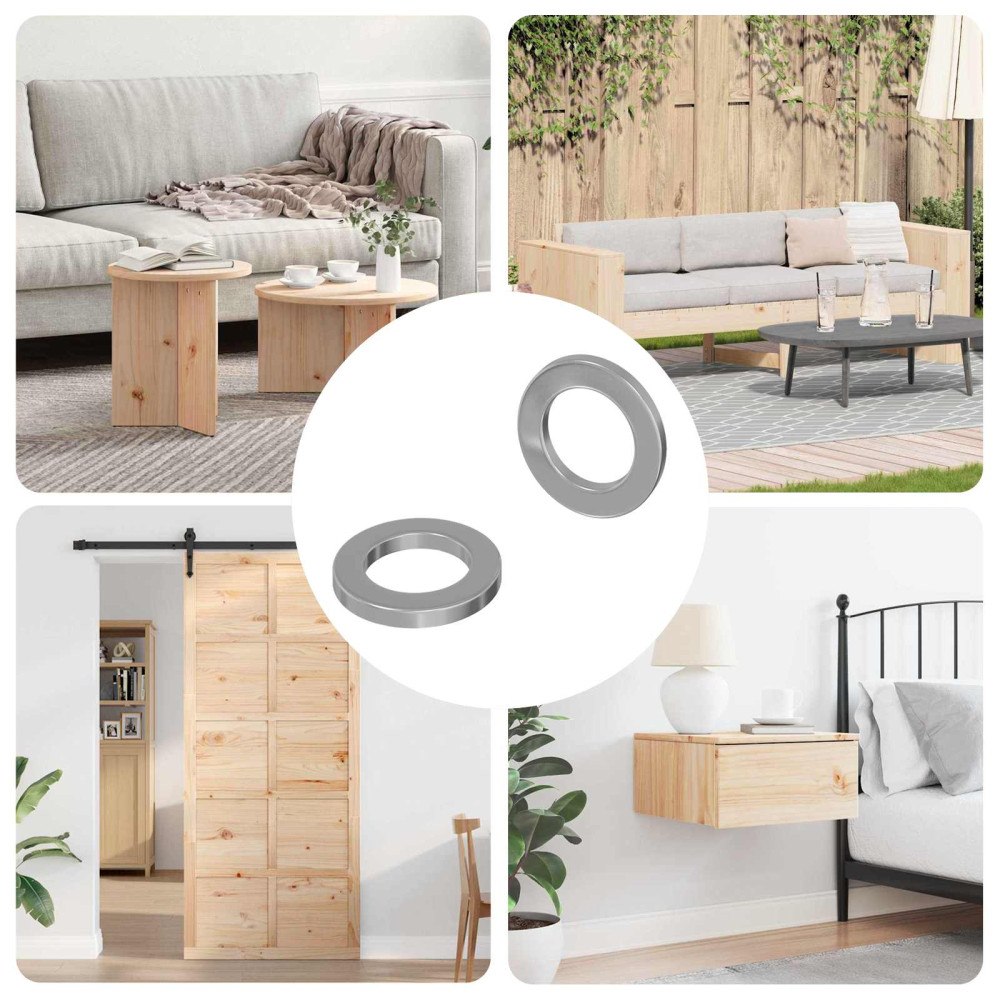 vidaXL Skivor 2 pcs Silver 10 x 10 x 1,2 mm Stål