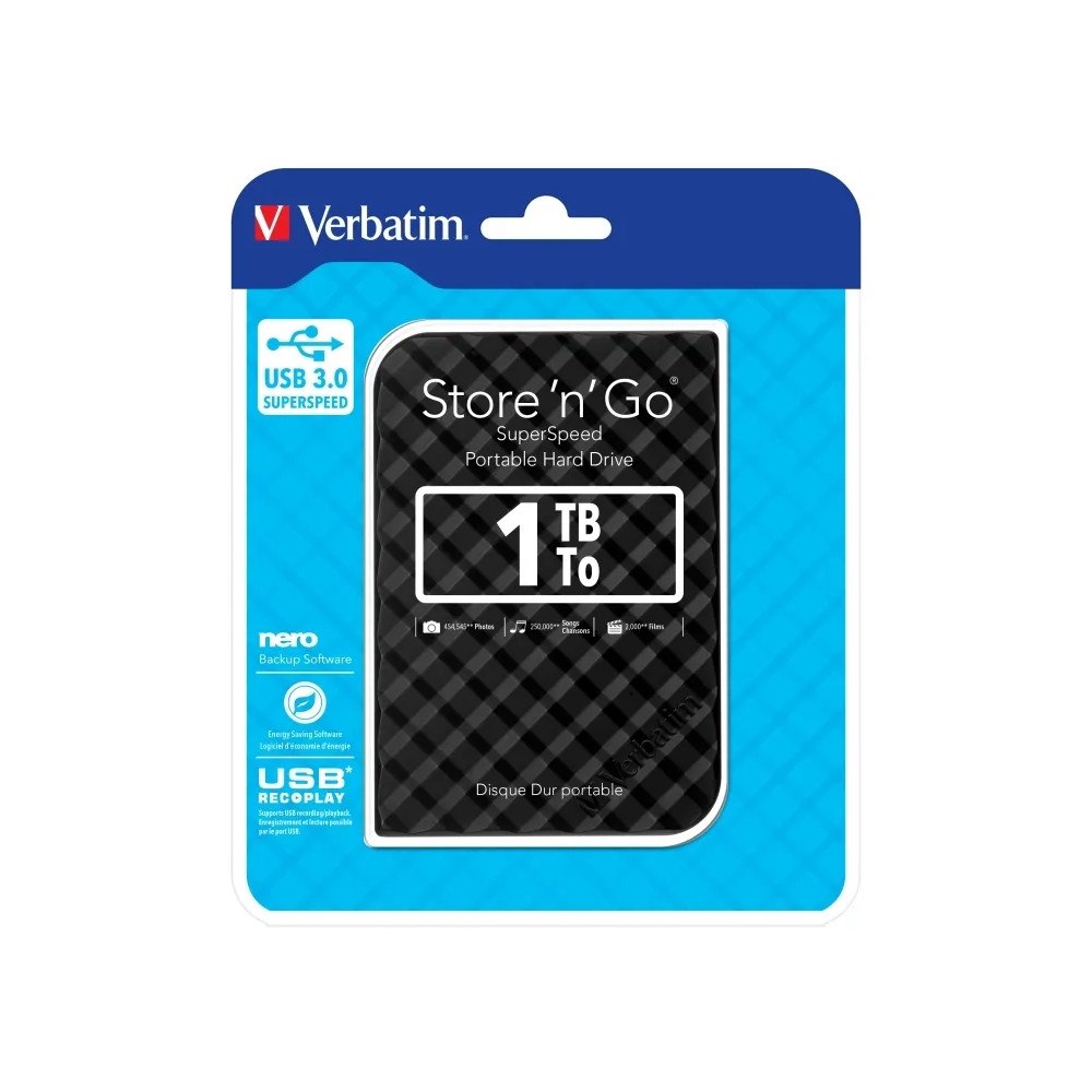 VERBATIM Verbatim Store 'n' Go Portable - hårddisk - 1 TB - USB 3.0