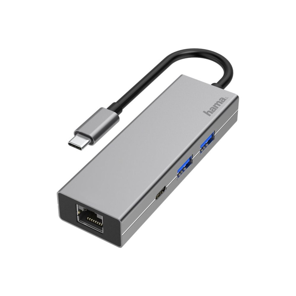 Hama Hama Multiport Adapter - dockningsstation - USB-C 3.2 Gen 1 - 1GbE