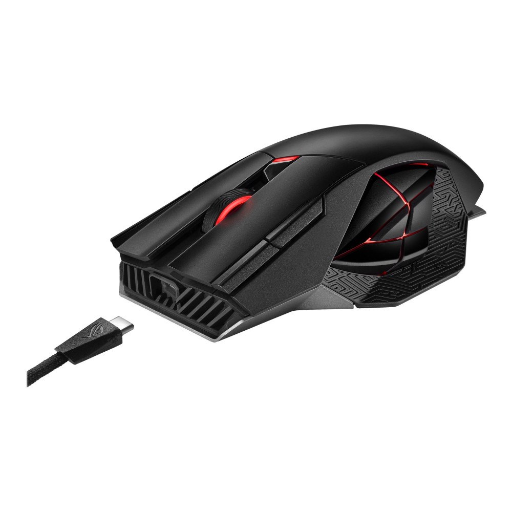 ASUSTeK COMPUTER ASUS ROG Spatha X - mus - USB, 2.4 GHz - svart