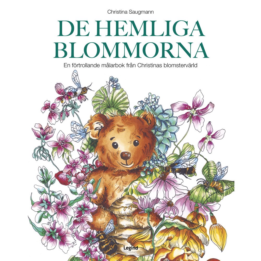Christina Saugmann De hemliga blommorna : En förtrollande målarbok från Christinas blomstervärld (bok, danskt band)