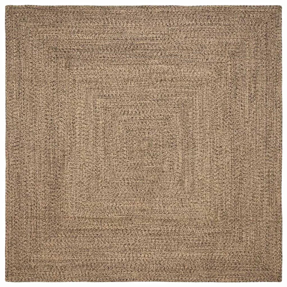 vidaXL Områdesmattor Fyrkantig Naturlig och svart 300 x 300 cm