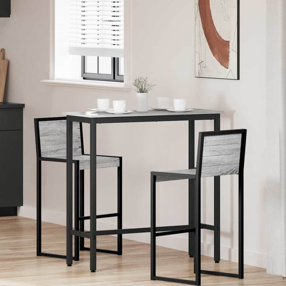 vidaXL bord Grå Sonoma 100 x 40 x 100,5 cm Konstruerat trä och stål