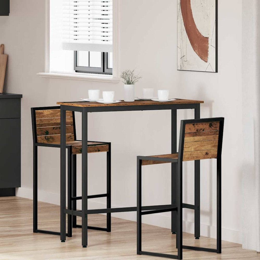 vidaXL bord Gammalt trä 100 x 40 x 100,5 cm Konstruerat trä och stål