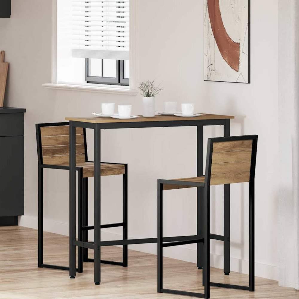 vidaXL bord Artisan Ek 100 x 40 x 100,5 cm Konstruerat trä och stål