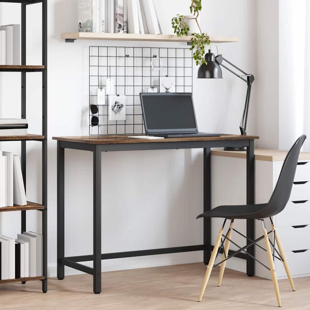 vidaXL bord Rökt ek 80 x 50 x 76,5 cm Konstruerat trä och stål