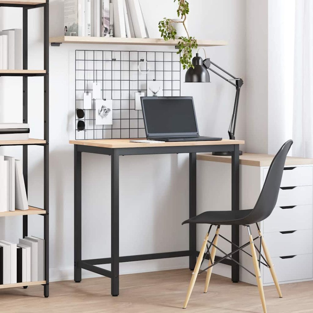 vidaXL bord Naturfärg 80 x 50 x 77 cm Konstruerat trä och stål