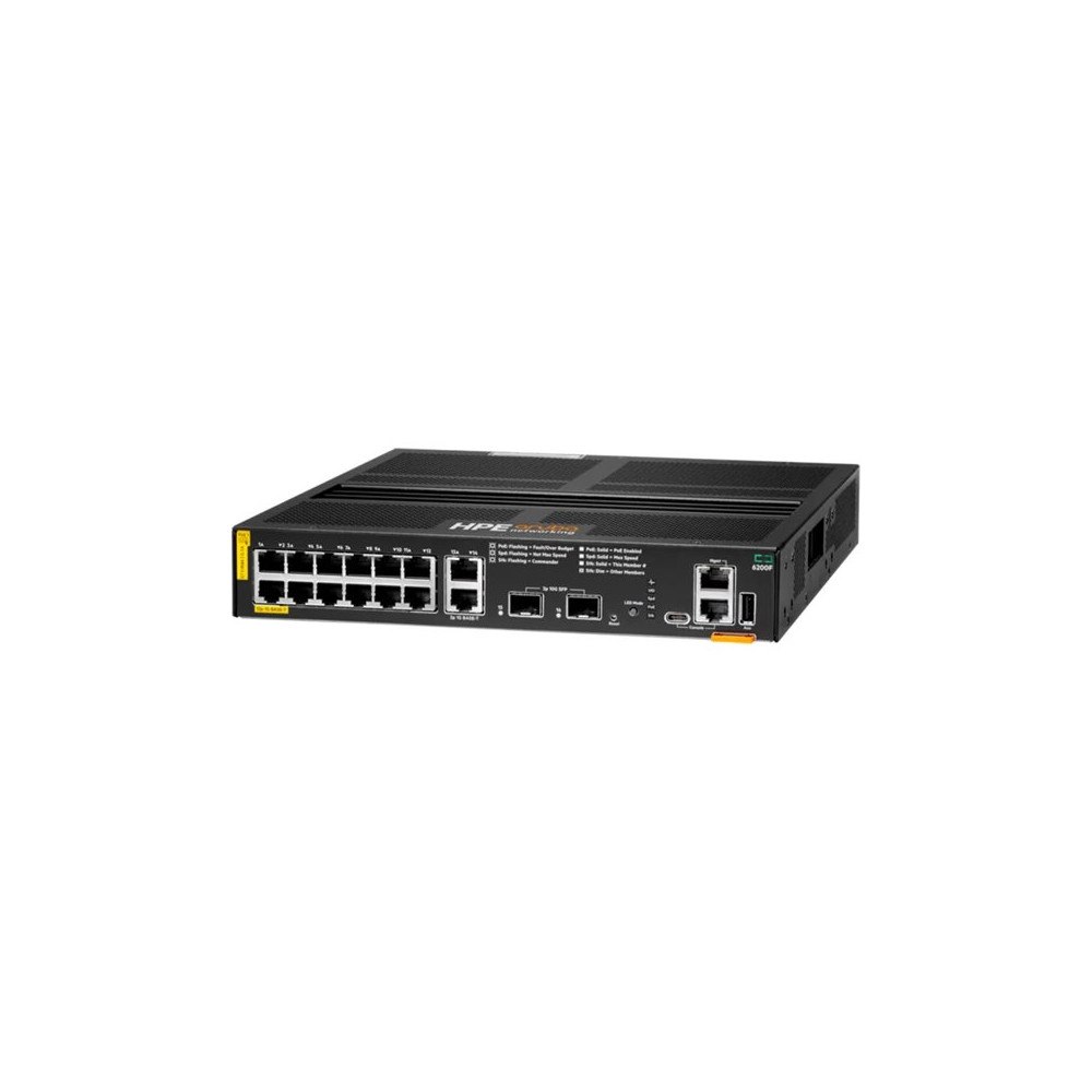 Hewlett Packard Enterprise HPE Aruba 6200F 12G Class4 PoE 2G/2SFP+ 139W Switch - switch - 12 portar - Administrerad - rackmonterbar