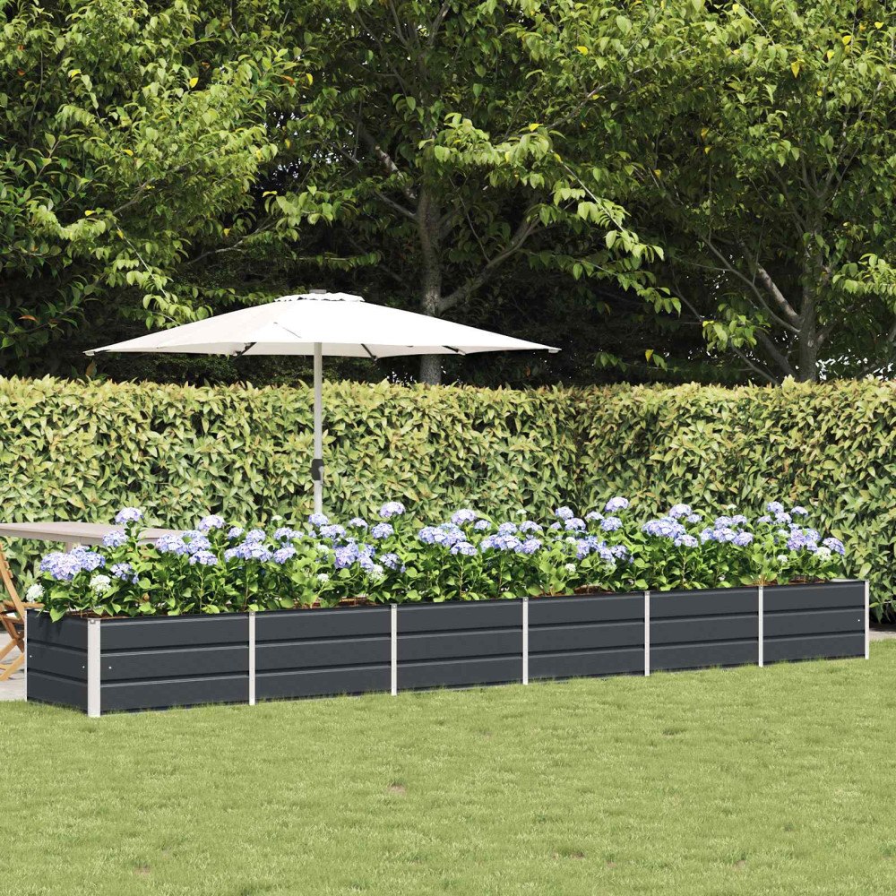 vidaXL Planteringskärl Antracit 480 x 80 x 45 cm Stål