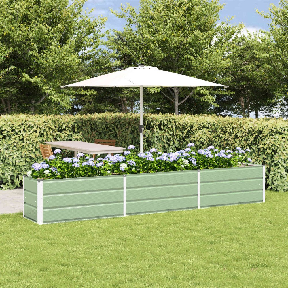 vidaXL Planteringskärl Pastellgrön 480 x 50 x 45 cm Galvaniserat Stål