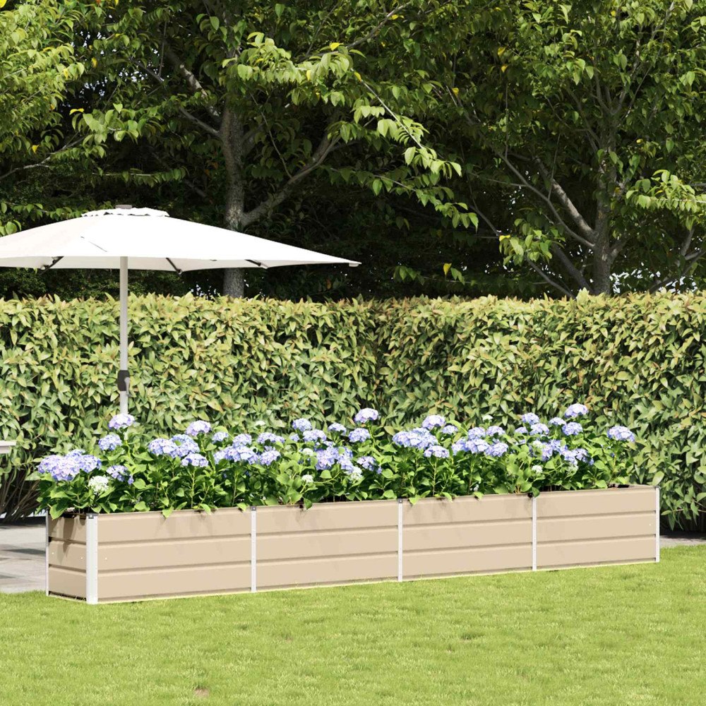 vidaXL Planteringskärl Elfenben 480 x 50 x 45 cm Galvaniserat Stål