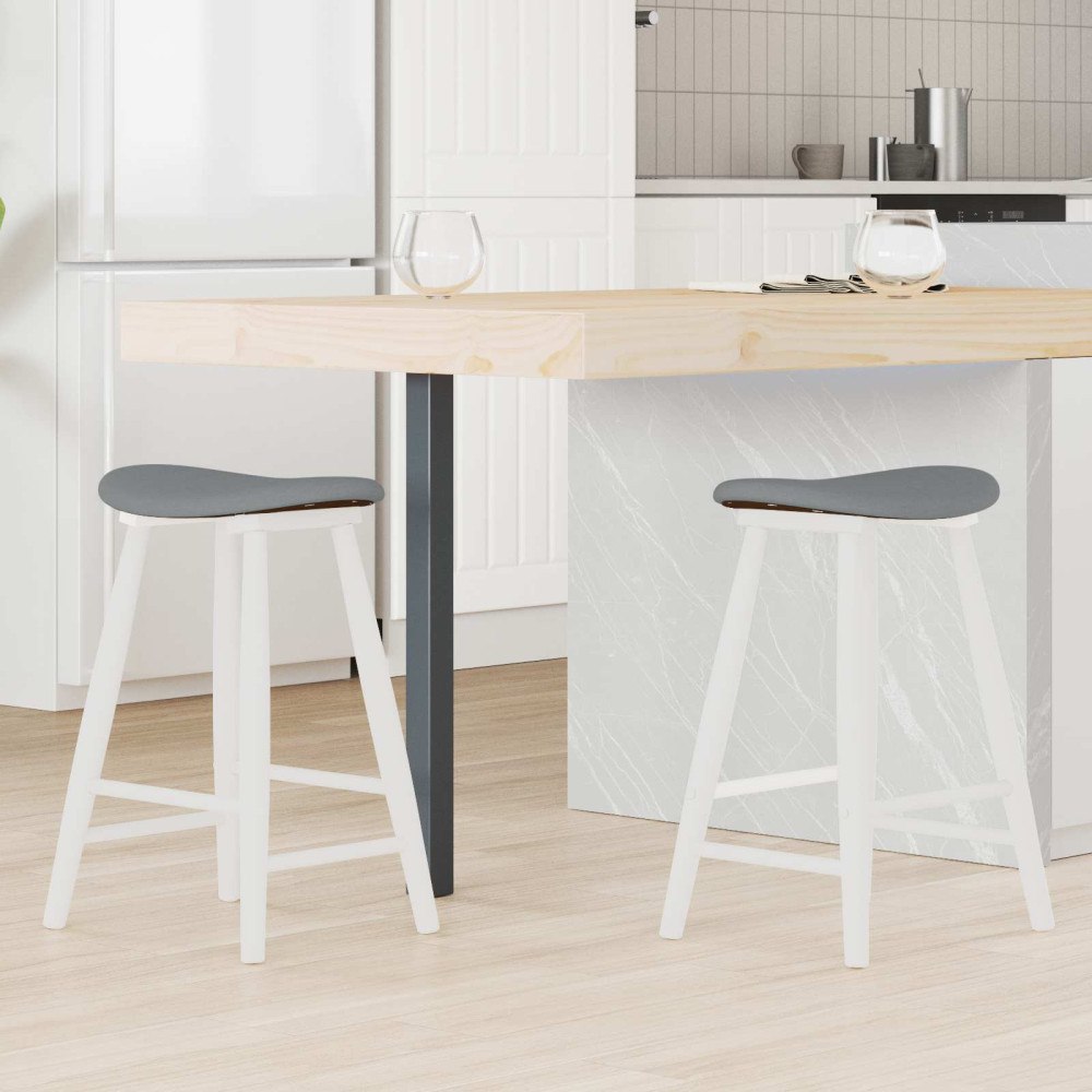 vidaXL Matstolar 2 pcs Vit 46 x 37 x 63 cm Massiv Gummiträ