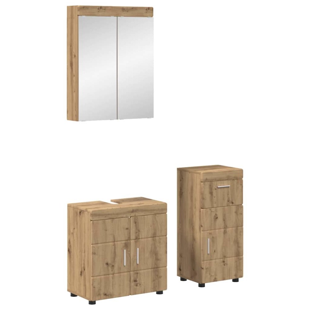 vidaXL Badrumsmöbelset med låda TULUM Artisan Ek Konstruerat trä