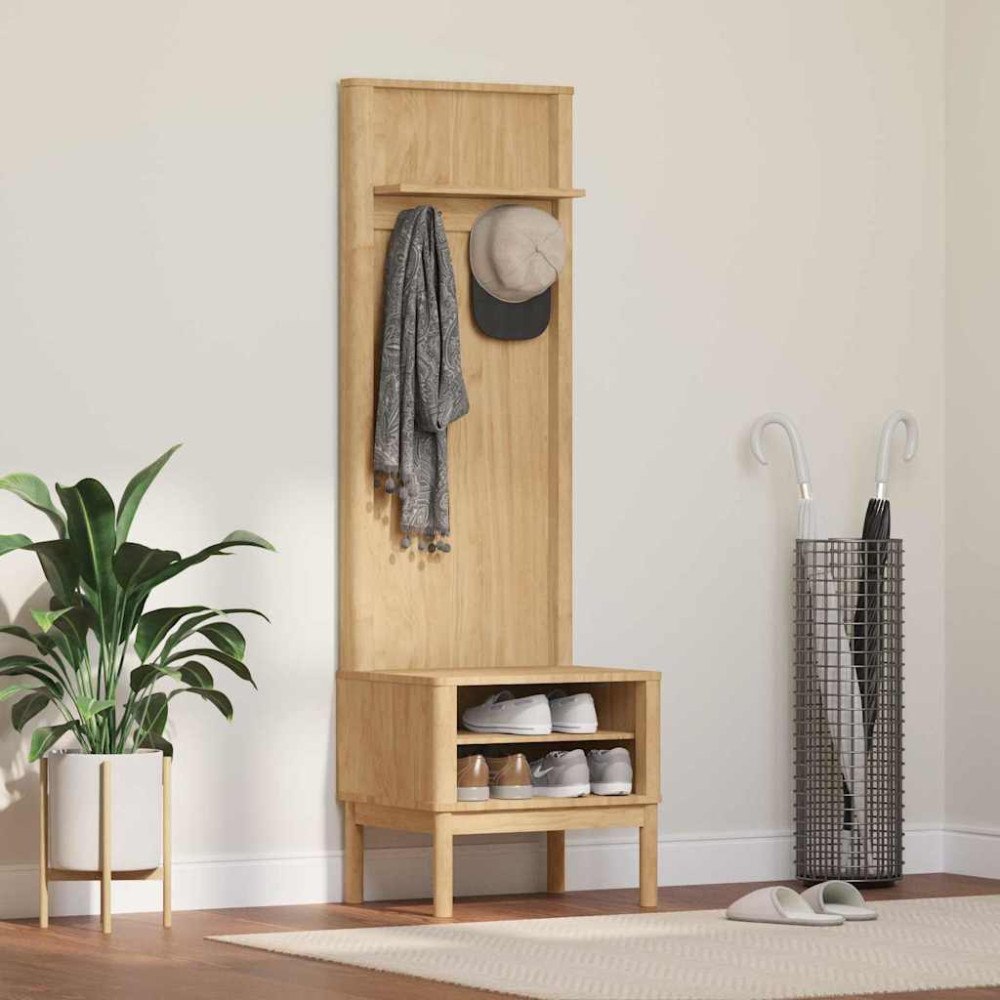 vidaXL Hallway skåp FLORO Vaxbrun 50 x 40 x 158 cm Massiv furu