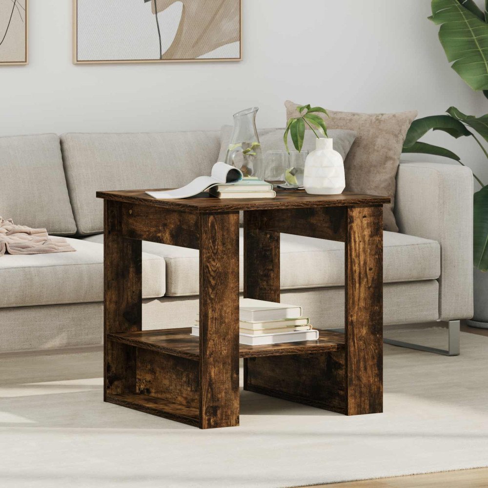 vidaXL Kaffeebord Rökt ek 51 x 50 x 50 cm Konstruerat trä