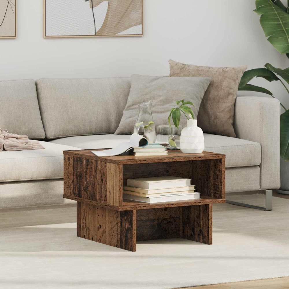 vidaXL Kaffeebord Gammalt trä 48 x 46 x 35 cm Konstruerat trä