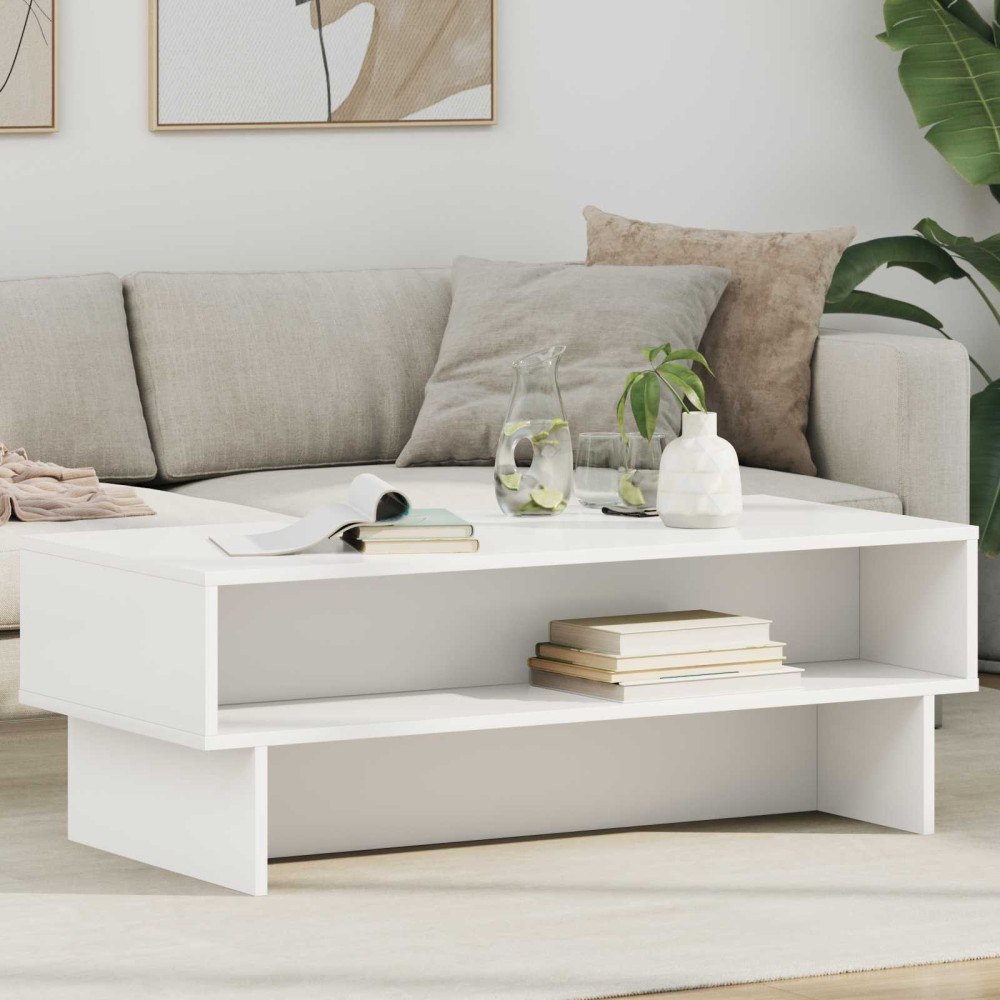 vidaXL Kaffeebord Vit 100 x 46 x 35 cm Konstruerat trä