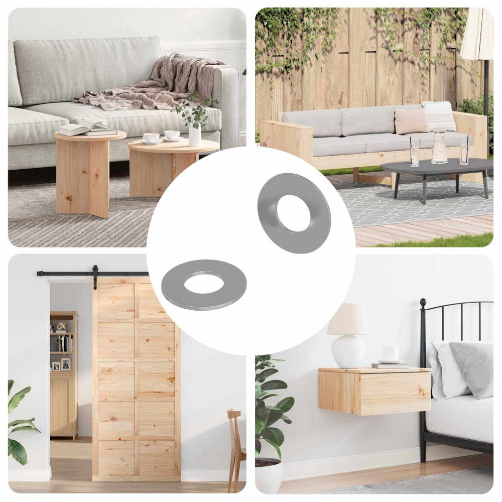 vidaXL Skivor 2 pcs Silver 16 x 16 x 1,5 cm Järn