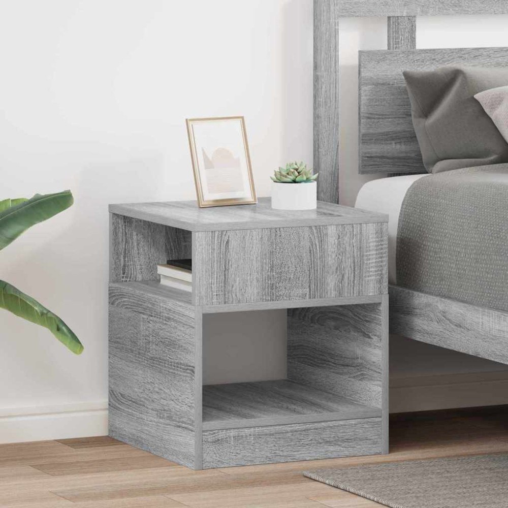 vidaXL Sidobord 2 pcs Grå Sonoma 40,5 x 40 x 45 cm Konstruerat trä