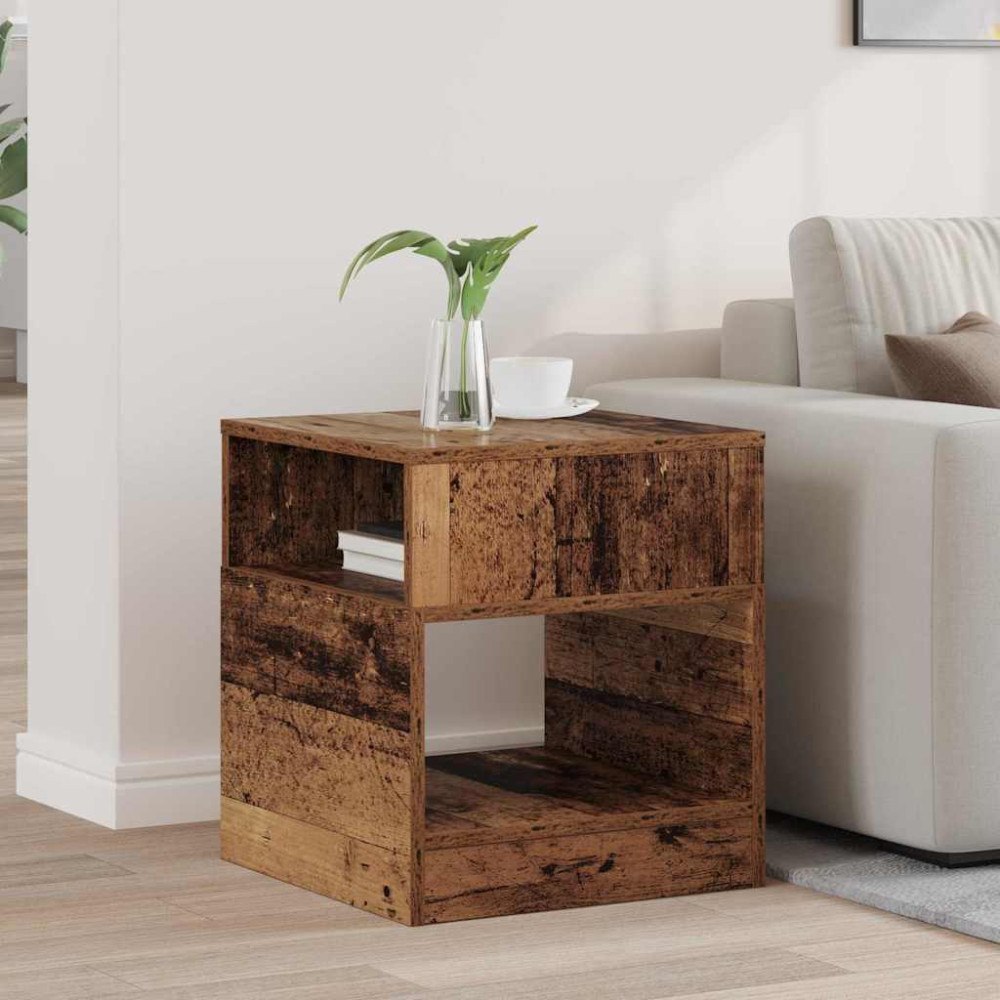 vidaXL Sidobord Gammalt trä 40,5 x 40 x 45 cm Konstruerat trä