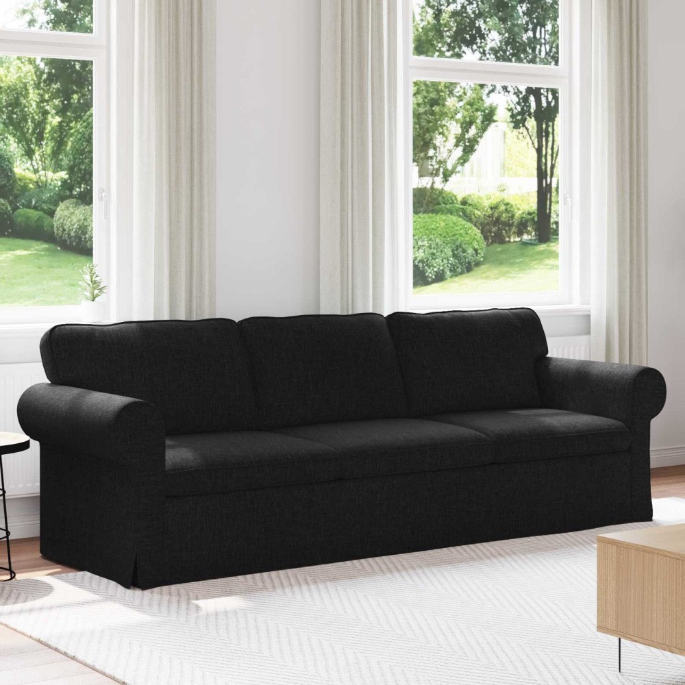 vidaXL Soffa 210cm Svart Metall