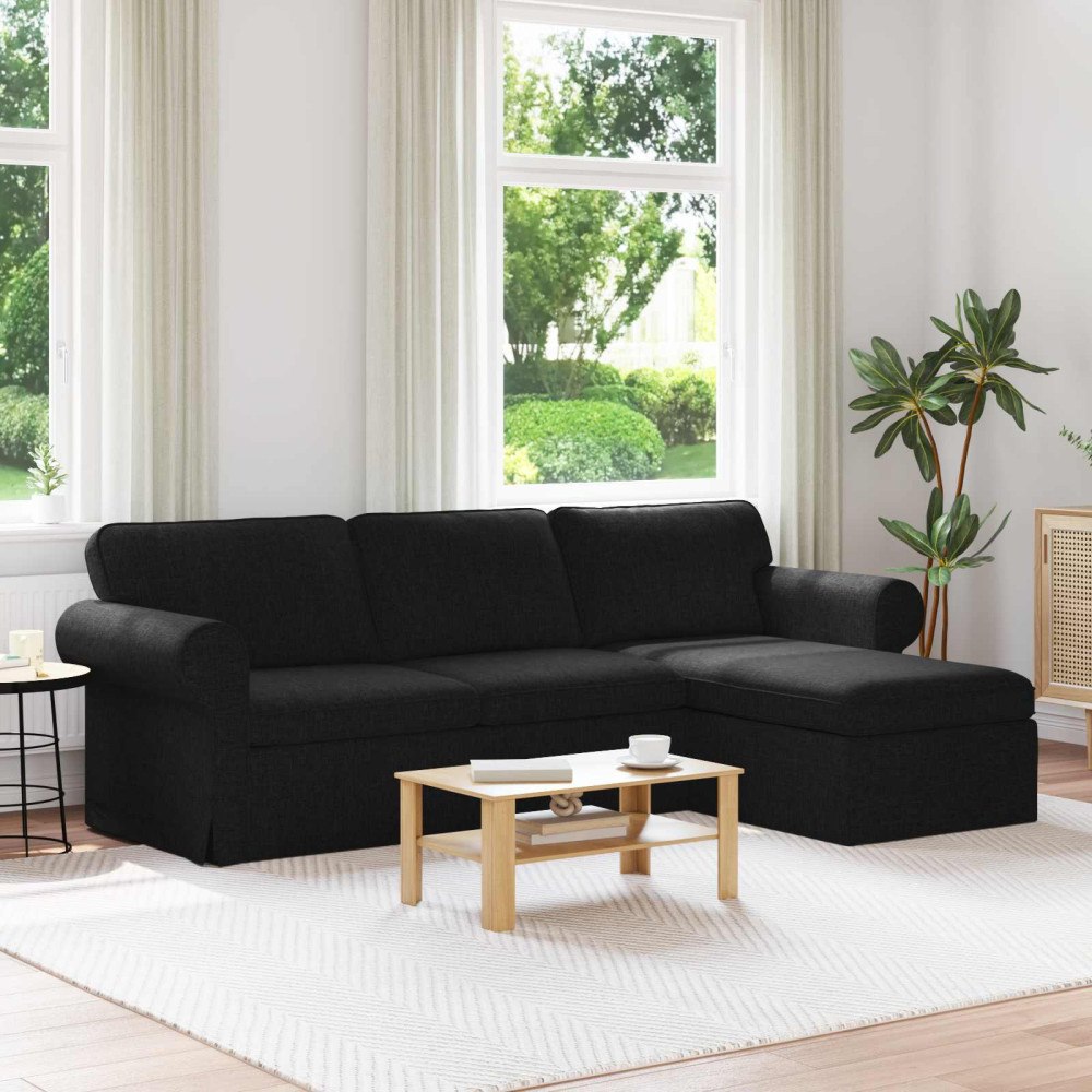vidaXL Soffa 210cm Svart Metall