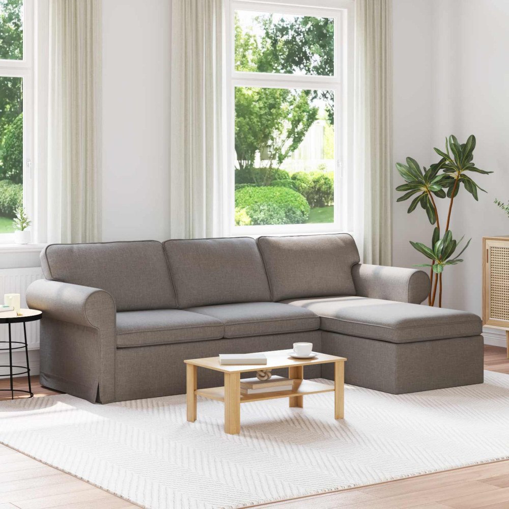 vidaXL Soffa 210cm Taupe Metall