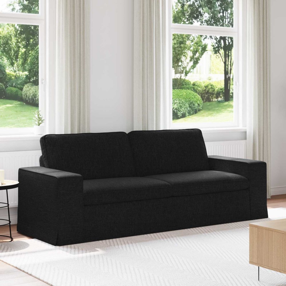 vidaXL Soffa Svart 222 x 80 x 82 cm Metall