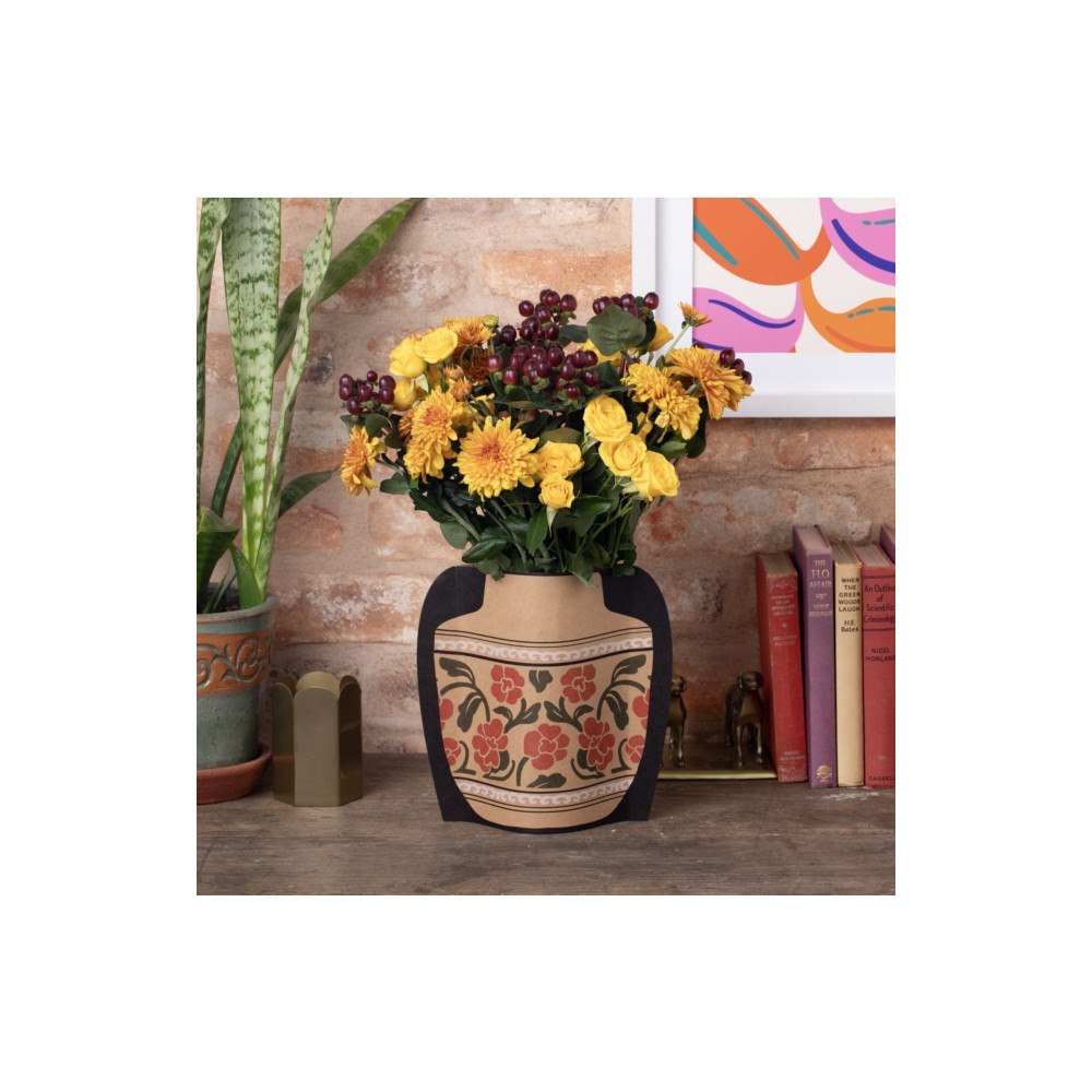 That Company Called If Cardboard Vase Sleeve - Red Floral