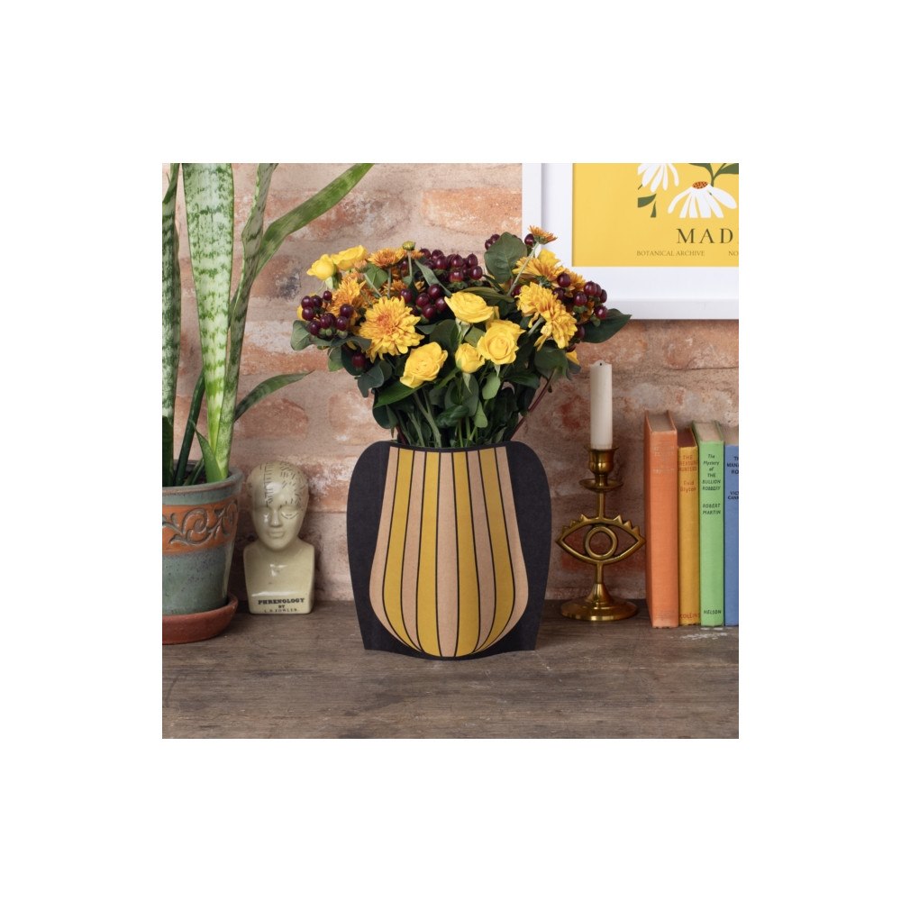 That Company Called If Cardboard Vase Sleeve - Yellow Stripy