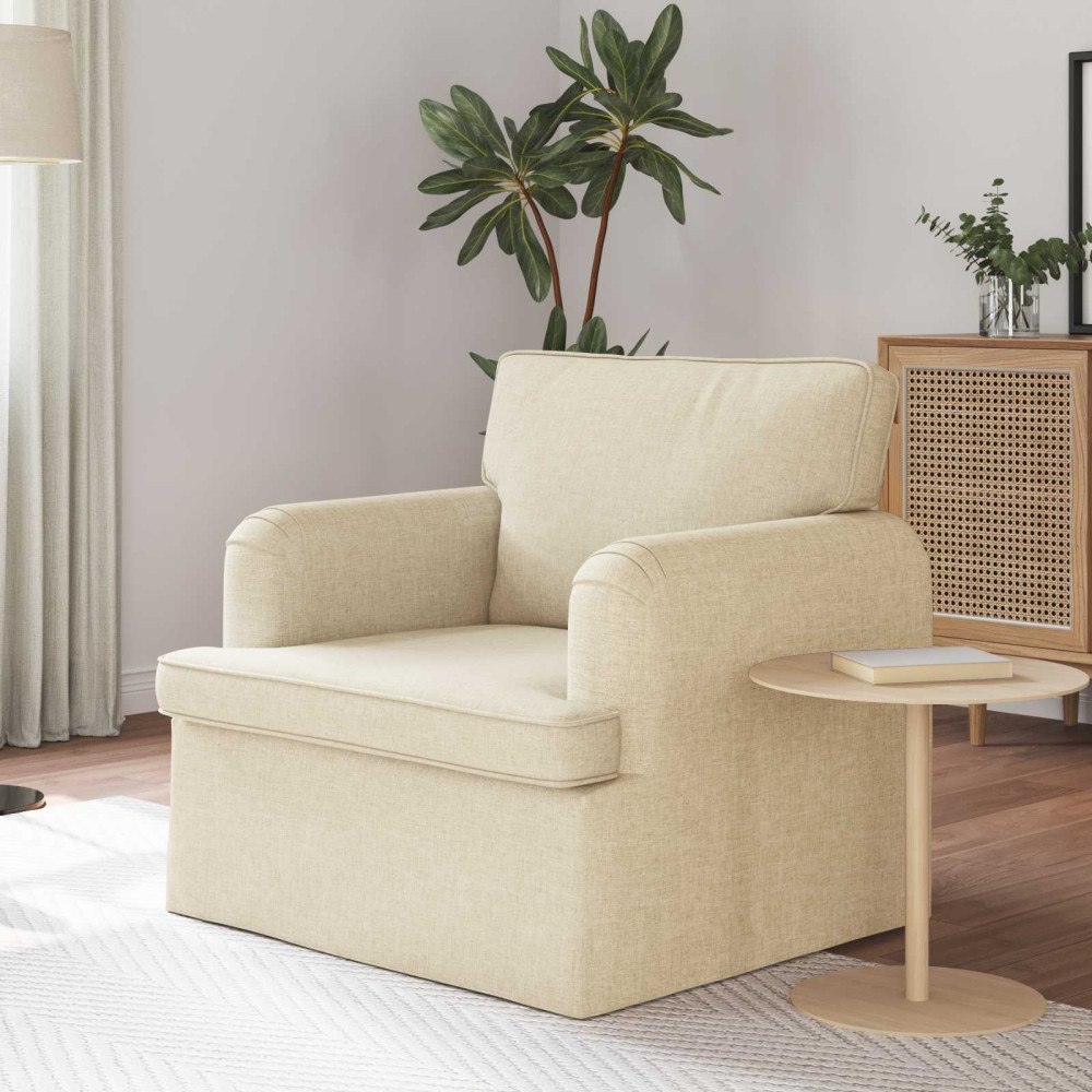 vidaXL Soffa 60cm Kräm Metall