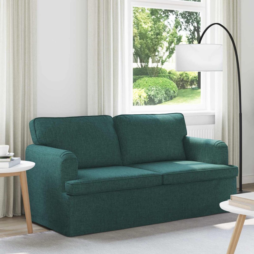 vidaXL Soffa 140cm Mörkgrön Metall