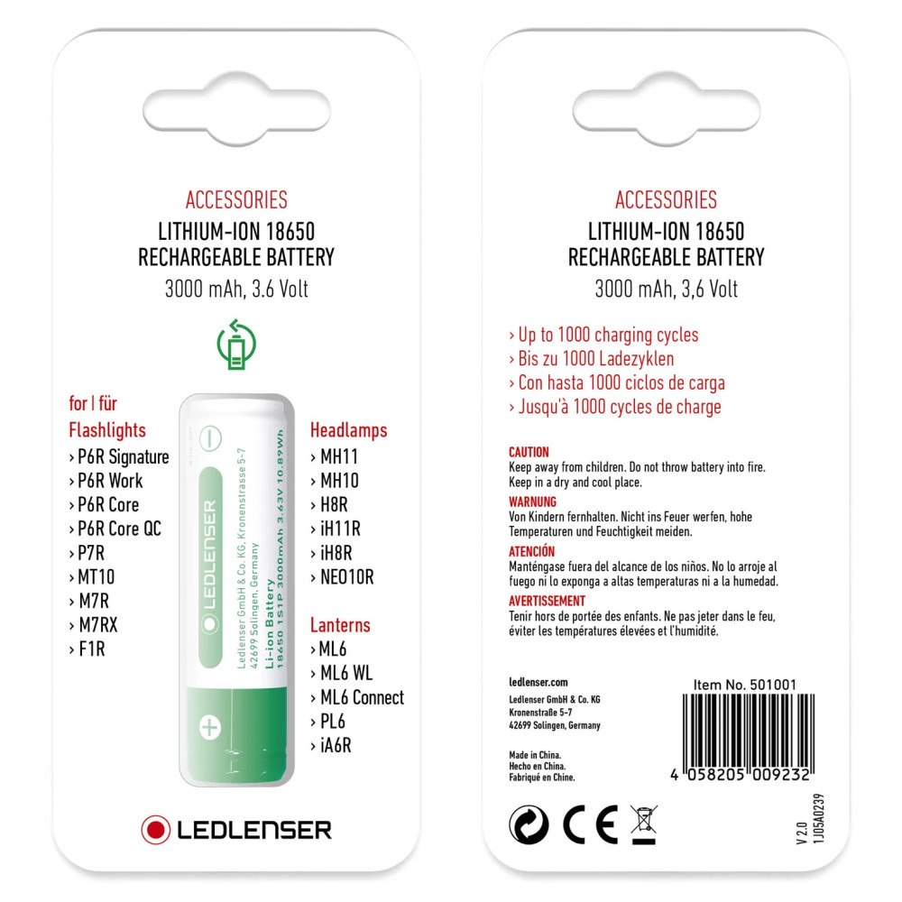 Led Lenser LEDLENSER 18650 Li-Ion uppladdningsbart batteri