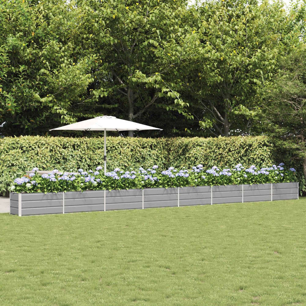 vidaXL Planteringskärl Ljusgrå 480 x 50 x 45 cm Galvaniserat Stål