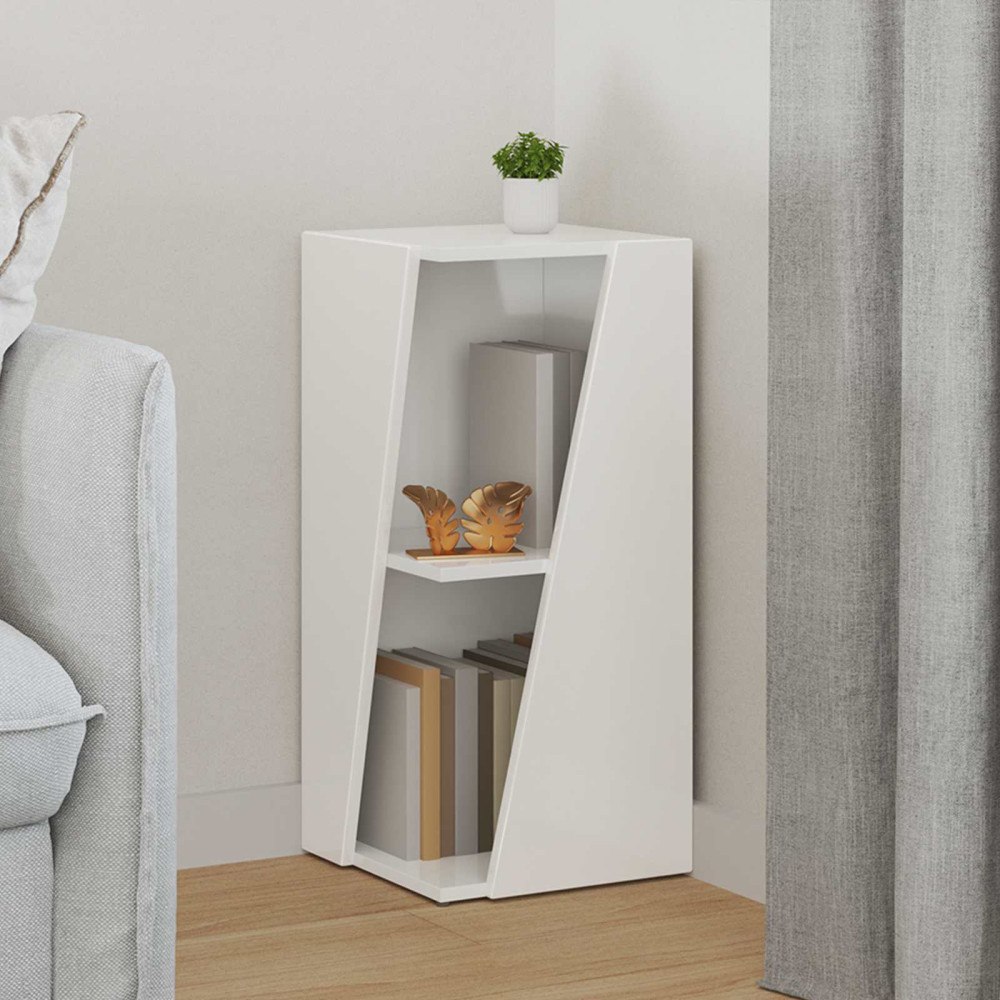 vidaXL Sidobrett Högblanka vita 33 x 32 x 70,5 cm Konstruerat trä