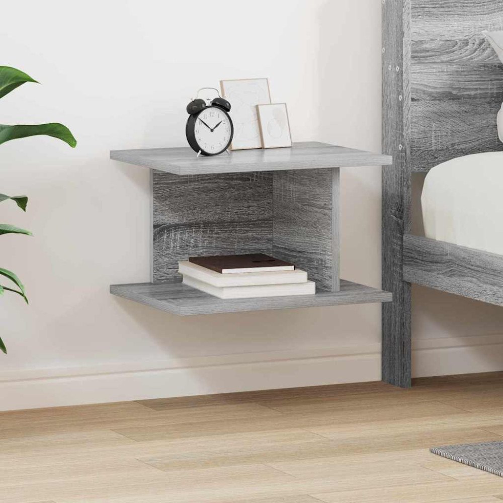 vidaXL Sängbord Grå Sonoma 40 x 30 x 25 cm Konstruerat trä