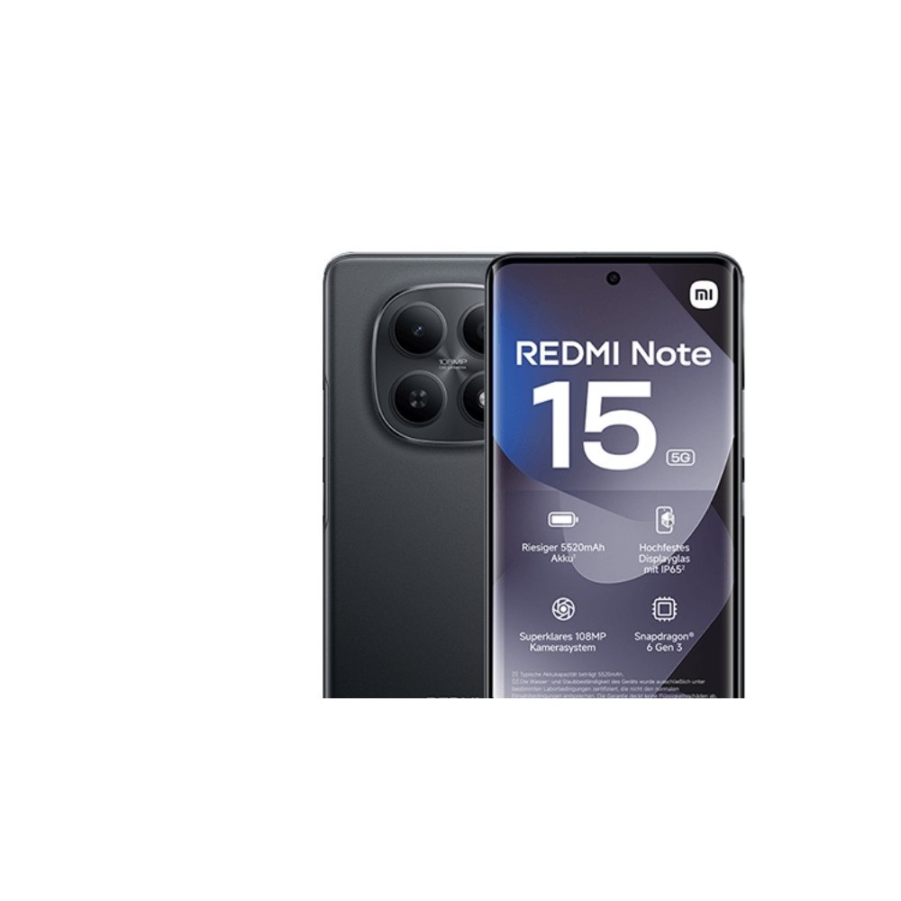 Xiaomi Xiaomi Redmi Note 15 5G - svart - 5G pekskärmsmobil - 256 GB - GSM