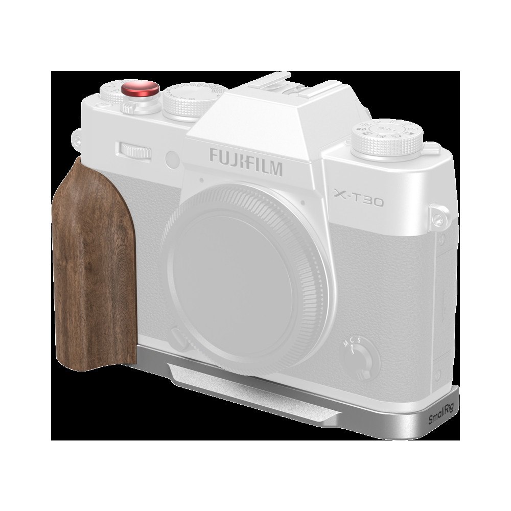 SMALLRIG SmallRig 5667 L-Shaped Mount Plate with Wooden Handle for FUJIFILM T30 / T30 II / X-T30 III Silver