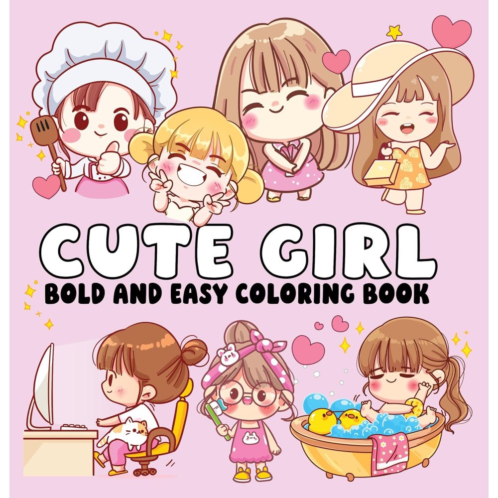 Page Publications Cute Girl Bold and Easy Coloring Book (häftad, eng)