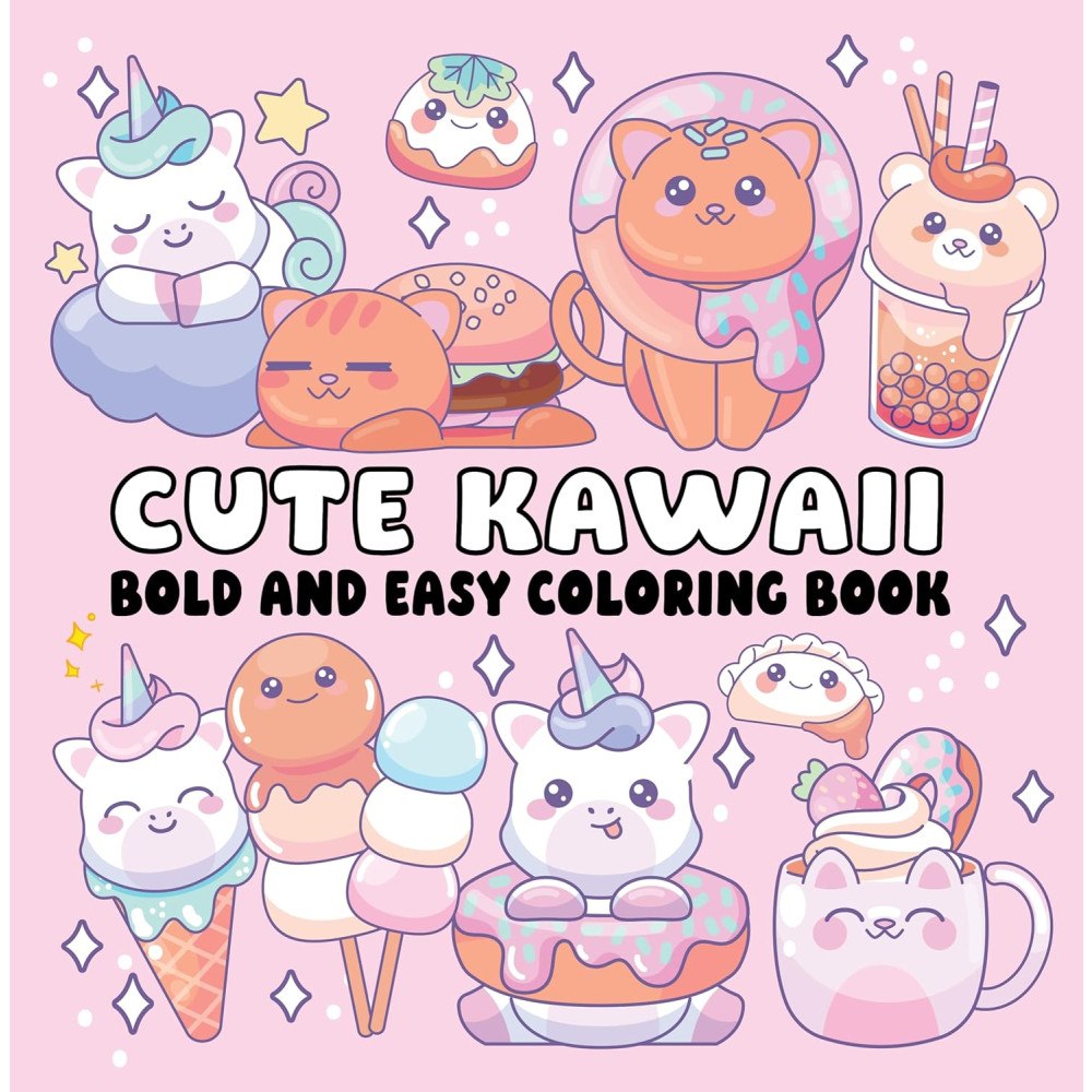 Page Publications Cute Kawaii Bold and Easy Coloring Book (häftad, eng)