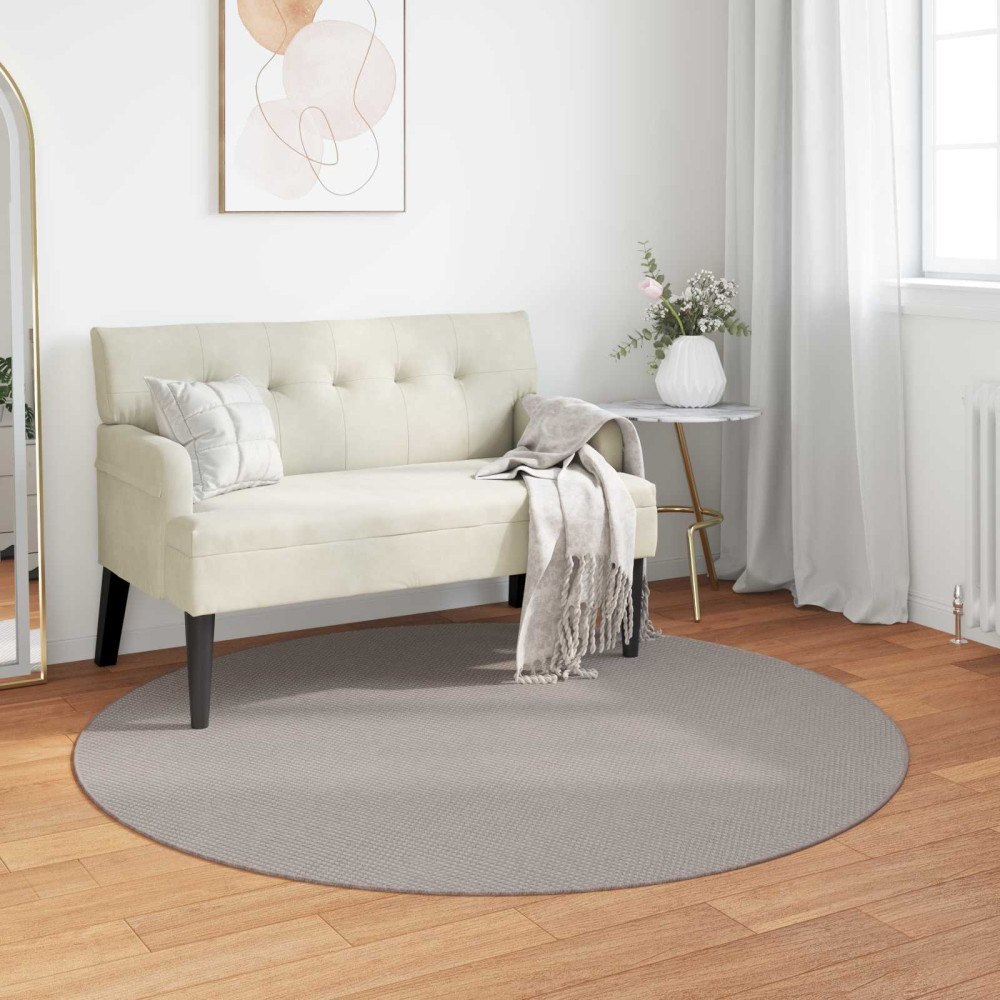 vidaXL Områdesmattor Rund LUGO Kräm och Taupe Ø 160 CM Polyester