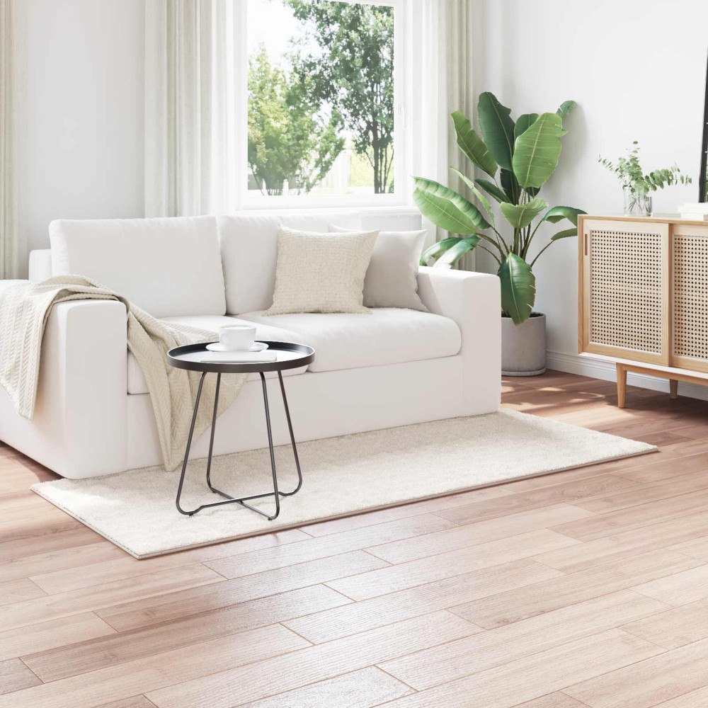 vidaXL Områdesmattor Rektangulär SIROLO Kräm 150 x 80 cm Polyester