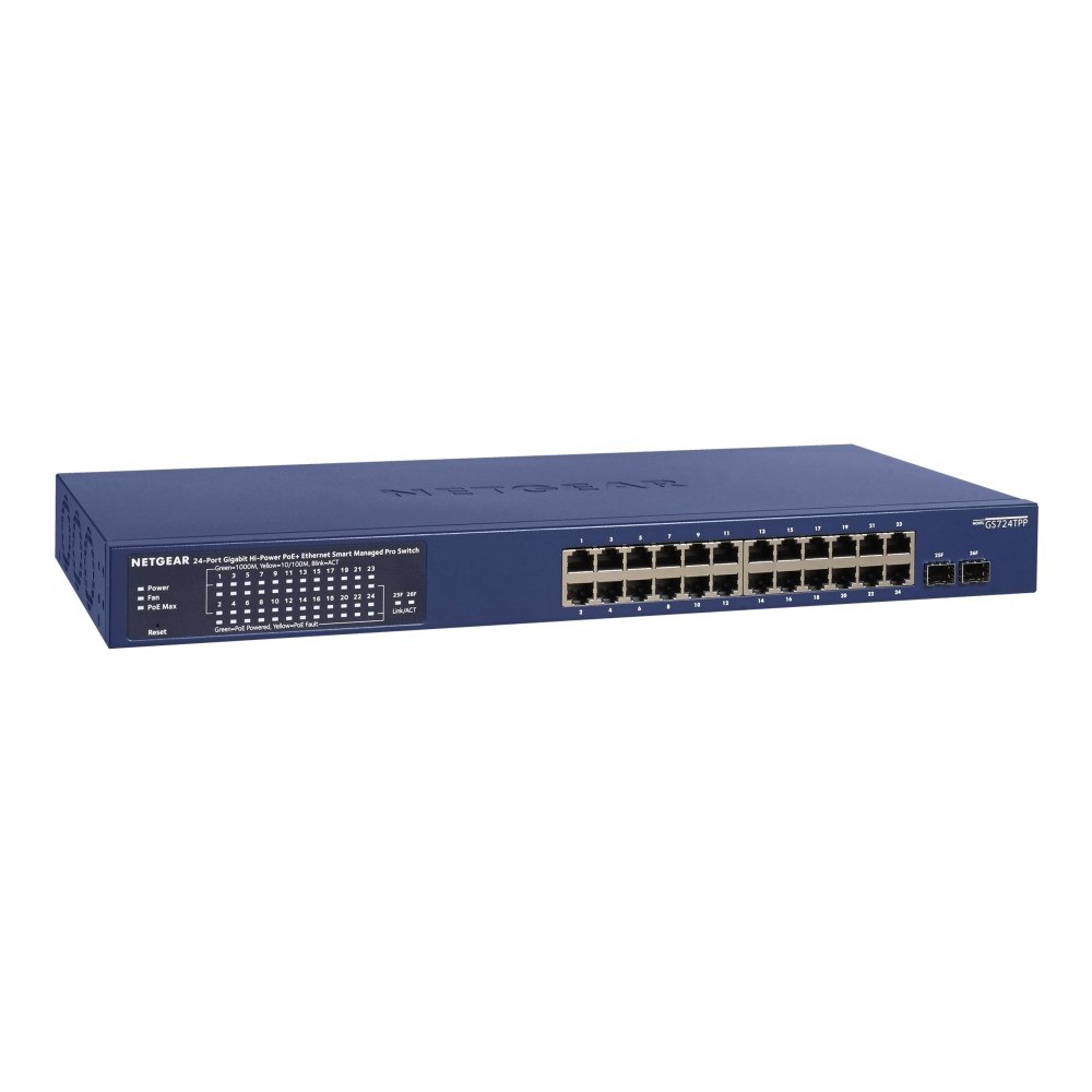 Netgear NETGEAR Smart GS724TPP - switch - 24 portar - smart - rackmonterbar