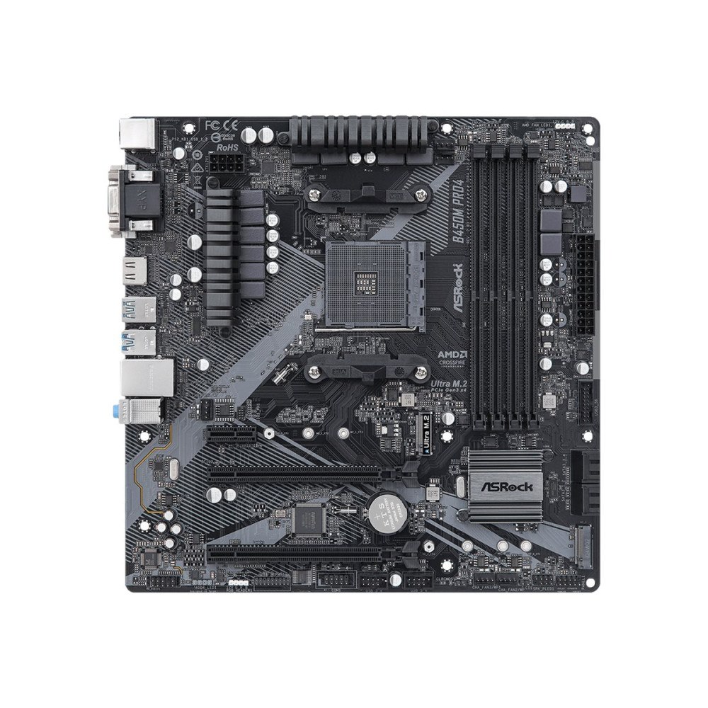 ASRock ASRock B450M Pro4 R2.0 - moderkort - micro ATX - Socket AM4 - AMD B450