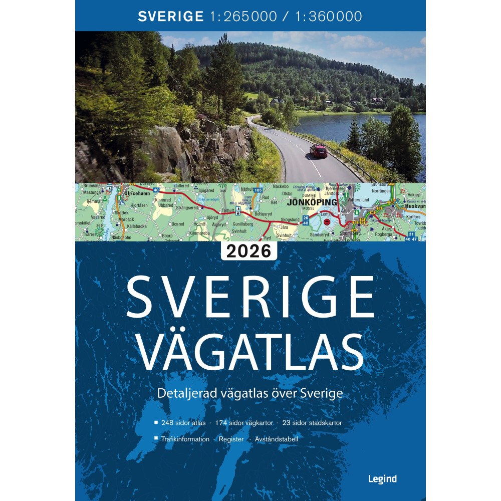 Legind A/S Sverige vägatlas 2026 (bok, flexband)