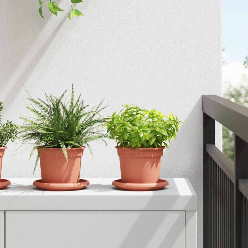 vidaXL Rund Blomkruka 6 pcs Murgrön Ø 12,5 x 10 cm Plast